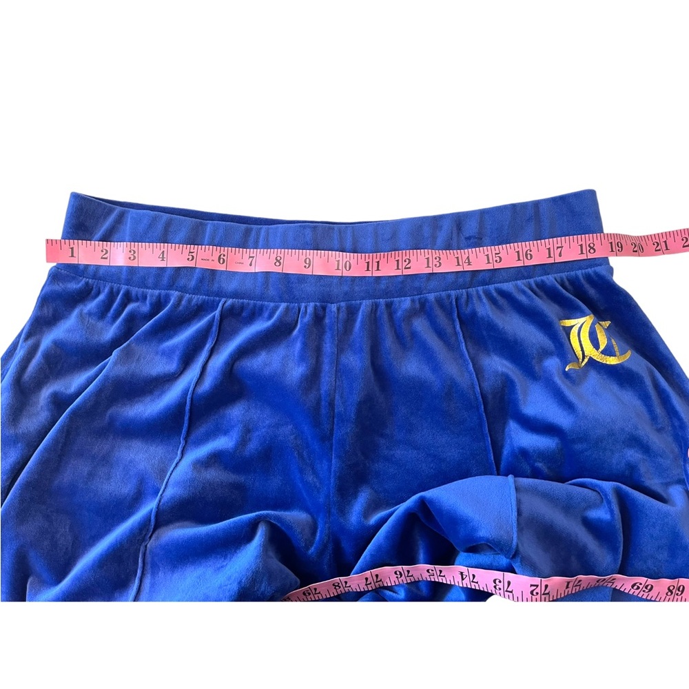Juicy Couture Velvet Blue Slit Sides Wide Leg Pull on Sweatpants Size 1x - Picture 12 of 15